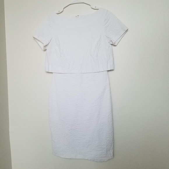 Banana Republic Dresses & Skirts - Banana Republic | White Dimpled Fitted Midi Dress